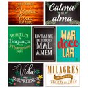 Ver imagem 1 de Kit 7 Placas Decorativas Mdf Frases Lar Milagres 20x30 cm