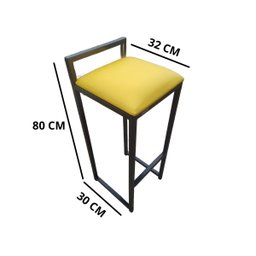 Banqueta Industrial Cozinha Bar Balcão Bistrô Quadro Estofado Metalon:amarelo - 3 Banqueta Industrial Cozinha Bar Balcão Bistrô Quadro Estofado Metalon:amarelo - 3