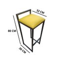 Ver imagem 3 de Banqueta Industrial Cozinha Bar Balcão Bistrô Quadro Estofado Metalon:amarelo