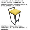 Ver imagem 5 de Banqueta Industrial Cozinha Bar Balcão Bistrô Quadro Estofado Metalon:amarelo