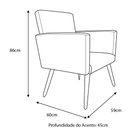 Ver imagem 3 de Poltrona Decorativa Nina Suede Triângulo Pés Madeira Veredas