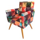 Ver imagem 2 de Poltrona Decorativa Nina Suede Triângulo Pés Madeira Veredas