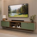 Ver imagem 1 de Rack Suspenso para Tv até 80 Polegadas 218 Cm 2 Portas Rustic/verde Vik Madesa