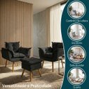 Ver imagem 4 de Kit 2 Poltronas Decorativa e Puff para Sala Recepção Manicure Consultório Quarto Alice Suede