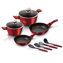 Ver imagem 3 de Jogo Panelas e Utensílios 10 Peças Burgundy Berlinger Haus Kit Cozinha Gourmet Frigideiras Caçarolas