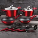 Ver imagem 2 de Jogo Panelas e Utensílios 10 Peças Burgundy Berlinger Haus Kit Cozinha Gourmet Frigideiras Caçarolas