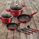 Ver imagem 4 de Jogo Panelas e Utensílios 10 Peças Burgundy Berlinger Haus Kit Cozinha Gourmet Frigideiras Caçarolas