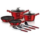 Ver imagem 1 de Jogo Panelas e Utensílios 10 Peças Burgundy Berlinger Haus Kit Cozinha Gourmet Frigideiras Caçarolas