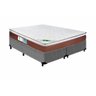 Cama Box Casal Bipartido Colchão Molas Pocket One Side Caribe Luckspuma + Box Suede 61x138x188 - Cin - 1