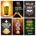 Ver imagem 1 de Kit Placas Quadros Frases Bar Cervejas Mdf 6 pçs 20x13 cm