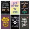 Kit 6 Placas Decorativas Frases Deus Família Mdf 20x13 cm - 1