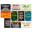 Ver imagem 1 de Kit 10 Placas Decorativas Frases Motivacionais 20x13 cm