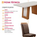 Ver imagem 7 de Mesa de Jantar Carolina 180cm Tampo MDF Vidro Canto Copo com 6 Cadeiras Lorena