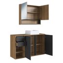 Ver imagem 6 de Gabinete de Banheiro 110cm com Espelheira 2 Portas e Cuba Antônia Preto/Mel/Grafite
