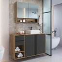 Ver imagem 1 de Gabinete de Banheiro 110cm com Espelheira 2 Portas e Cuba Antônia