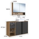 Ver imagem 3 de Gabinete de Banheiro 110cm com Espelheira 2 Portas e Cuba Antônia Preto/Mel/Grafite