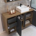 Ver imagem 5 de Gabinete de Banheiro 110cm com Espelheira 2 Portas e Cuba Antônia