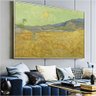 Quadro Decorativo Van Gogh Campos De Trigo Com Ceifeiro:60x40 cm/DOURADA - 6