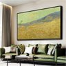 Quadro Decorativo Van Gogh Campos De Trigo Com Ceifeiro:60x40 cm/DOURADA - 3