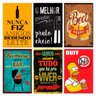 Kit Placas Quadros Decorativos Bebidas Frases 6 pçs 20x30 cm - 1