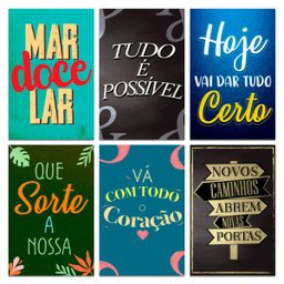 Kit 6 Placas Decorativas Frases Motivacionais Mdf 20x30 Cm - 1