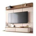 Ver imagem 2 de Home Suspenso Galax Castanho Off White e Aparador Infinity e Mesa de Centro Sky com Tampo de Vidro