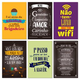 Kit 6 Placas Decorativas Frases Motivacional 20x30 cm Mdf - 1