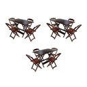 Ver imagem 1 de Kit 3 Jogos De Mesa Dobravel Com 4 Cadeiras De Madeira 120X70 Para Restaurante E Bar - Imbuia