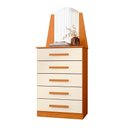 Ver imagem 1 de Cômoda Quarto Veneza com 5 Gavetas e Espelho Cinamomo/off White