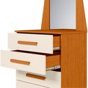 Ver imagem 3 de Cômoda Quarto Veneza com 5 Gavetas e Espelho Cinamomo/off White