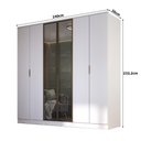 Ver imagem 3 de Guarda Roupa Casal 2,40m 6 Portas C/ Reflecta e Led 100% Mdf Cor:branco