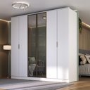 Ver imagem 1 de Guarda Roupa Casal 2,40m 6 Portas C/ Reflecta e Led 100% Mdf Cor:branco