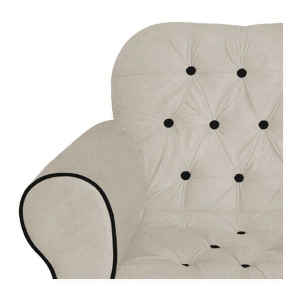 Poltrona Mariana Pés Palito Mel Suede Bege - Amarena Móveis - 4