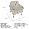 Poltrona Mariana Pés Palito Mel Suede Bege - Amarena Móveis - 3