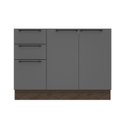 Ver imagem 5 de Balcão 120cm 2 Portas 3 Gavetas com Divisor de Talheres Cozinha sem Tampo Lisboa