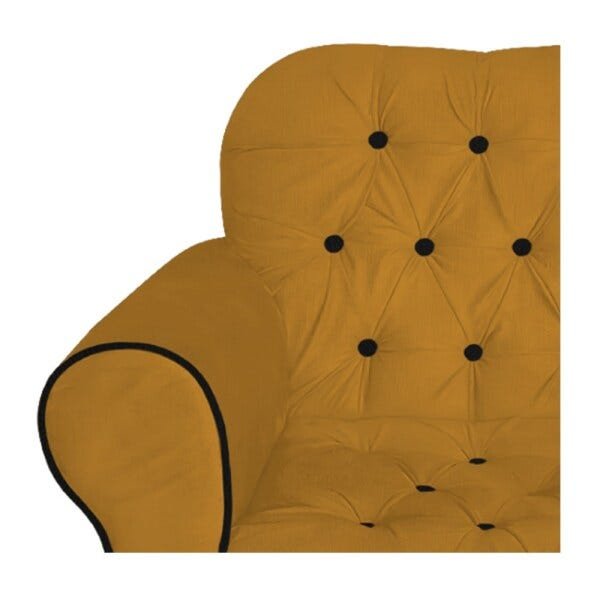 Kit 2 Poltronas Mariana Base Giratória de Madeira Suede Mostarda - Amarena Móveis - 5