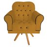 Kit 2 Poltronas Mariana Base Giratória de Madeira Suede Mostarda - Amarena Móveis - 3