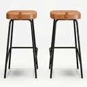 Ver imagem 1 de Kit 02 Banquetas Altas Cozinha e Área Gourmet Vik Estofada Couríssimo Whisky - Desk Design