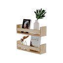 Ver imagem 2 de Kit 2 Prateleiras Porta Livros Carvalho 70 X 12cm Suporte Invisivel