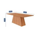 Ver imagem 3 de Mesa de Sala Jantar Helena C/ Tampo Madeirado 210x100cm Cinamomo - Cimol