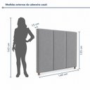 Ver imagem 3 de Cabeceira Estofada Casal 140cm Base Madeira Maciça Loft