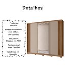 Ver imagem 3 de Guarda Roupa Casal Arizona Espelho 3 Portas de Correr Carvalho Fendi Moval