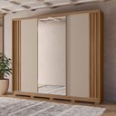 Ver imagem 6 de Guarda Roupa Casal Arizona Espelho 3 Portas de Correr Carvalho Fendi Moval