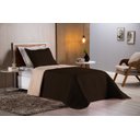 Ver imagem 1 de Colcha Cobre Leito Cama de Solteiro 2 pç Dupla Face Duas Cores Acolchoado Microfibra:Marrom e Avelã 