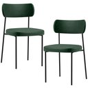 Ver imagem 1 de Kit 02 Cadeiras Decorativas Estofada para Sala Jantar Melina F01 Couríssimo Verde Musgo - Lyam