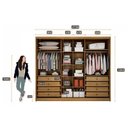 Ver imagem 4 de Guarda Roupa Casal Logan 3 Portas 8 Gavetas Cumaru 25 Fendi com Nicho – Novo Horizonte