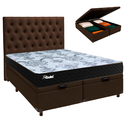 Ver imagem 1 de Kit Cama Box Bau + Cabeceira + Colchão Casal Molas Ensacadas - Life Gold - Paropas