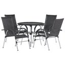 Ver imagem 2 de Kit 4 Cadeiras Vênus e Mesa Garden, 2 Espreguiçadeiras Catar e Mesa Emily para Jardim, Piscina Trama