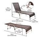 Ver imagem 6 de Kit 4 Cadeiras Vênus e Mesa Garden, 2 Espreguiçadeiras Catar e Mesa Emily para Jardim, Piscina Trama