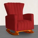 Ver imagem 1 de Poltrona Estofada de Balanço Melinda Suede Vermelho - Lm Decor